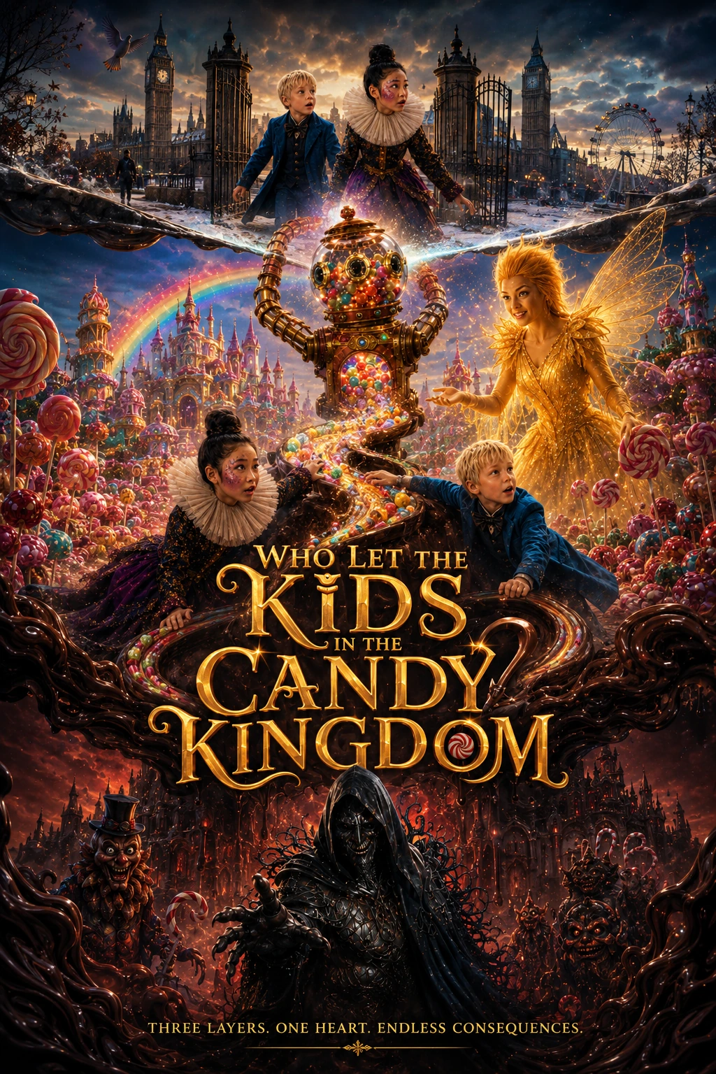 Candy Kingdom ensemble visual-development poster.