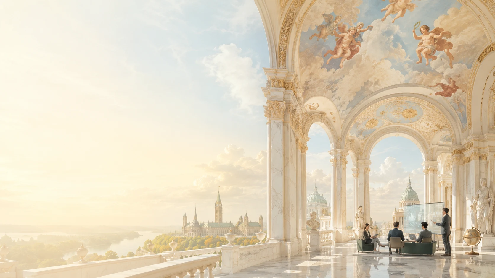 A refined institutional environment representing governed applied AI products.